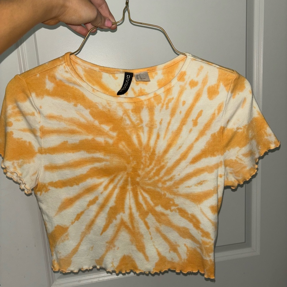 H&M Orange and white tie dye crop!